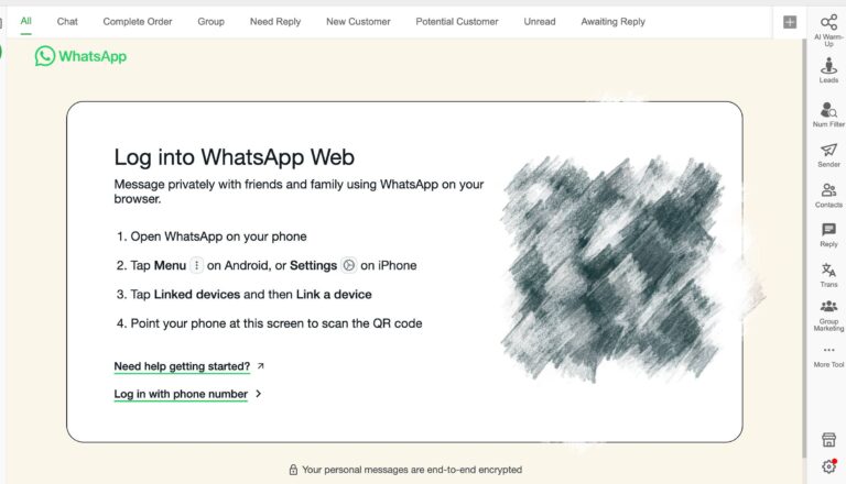 Step 1 of WhatsApp Web Schedule Message