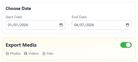 Seleccionar Medios y Rango de Tiempo